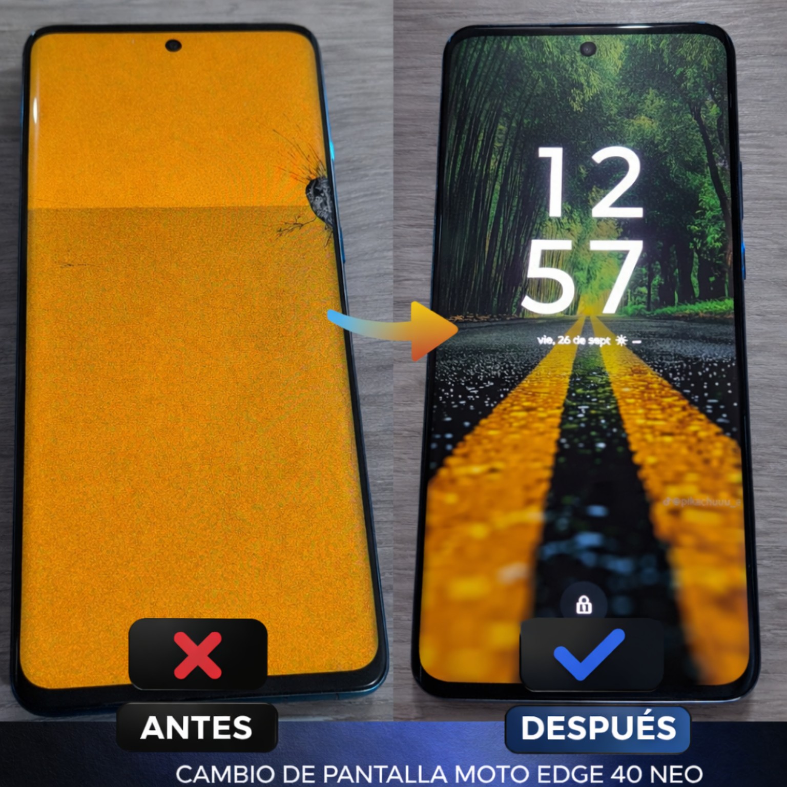 Cambio de pantalla Moto Edge 40 Neo