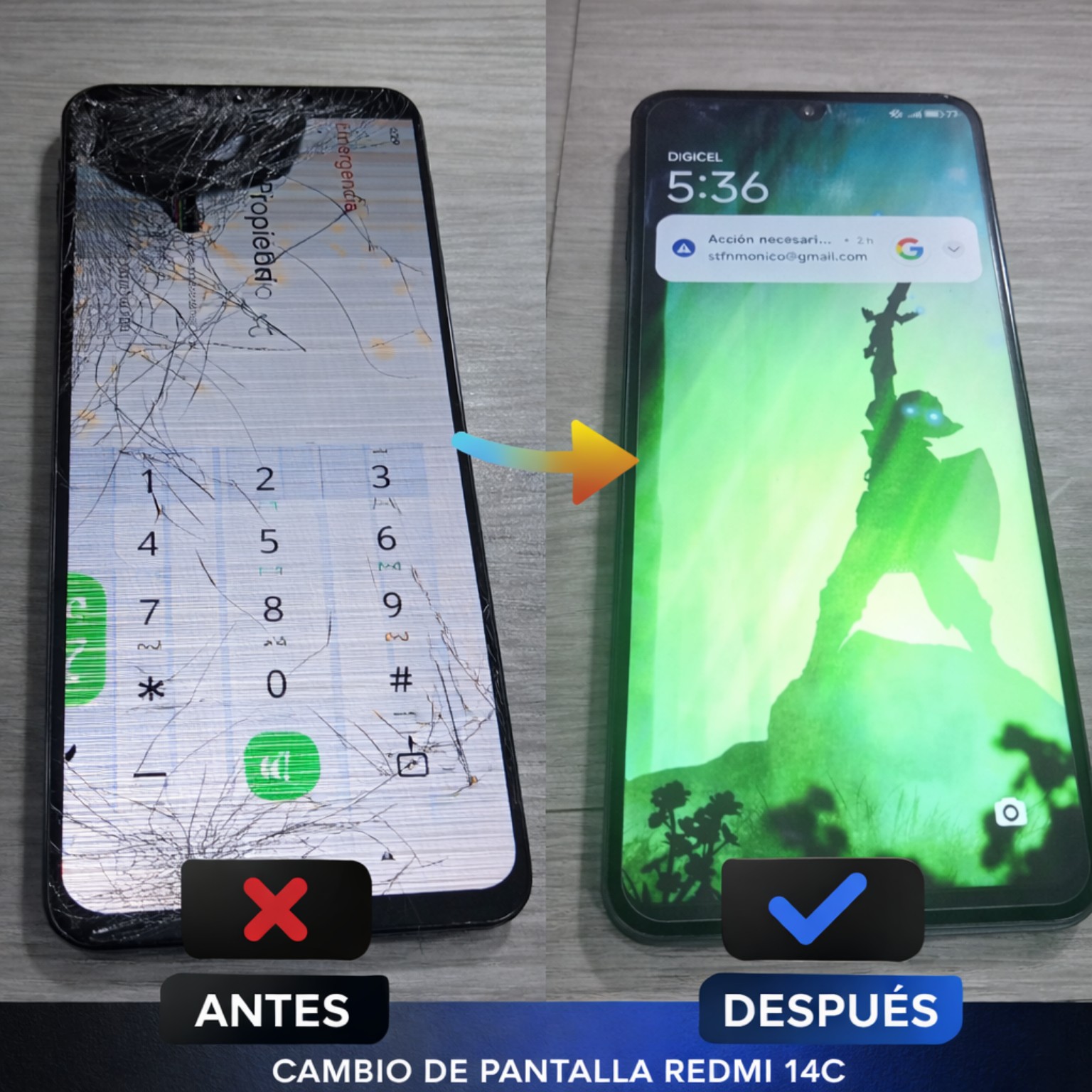 Cambio de pantalla Redmi 14C
