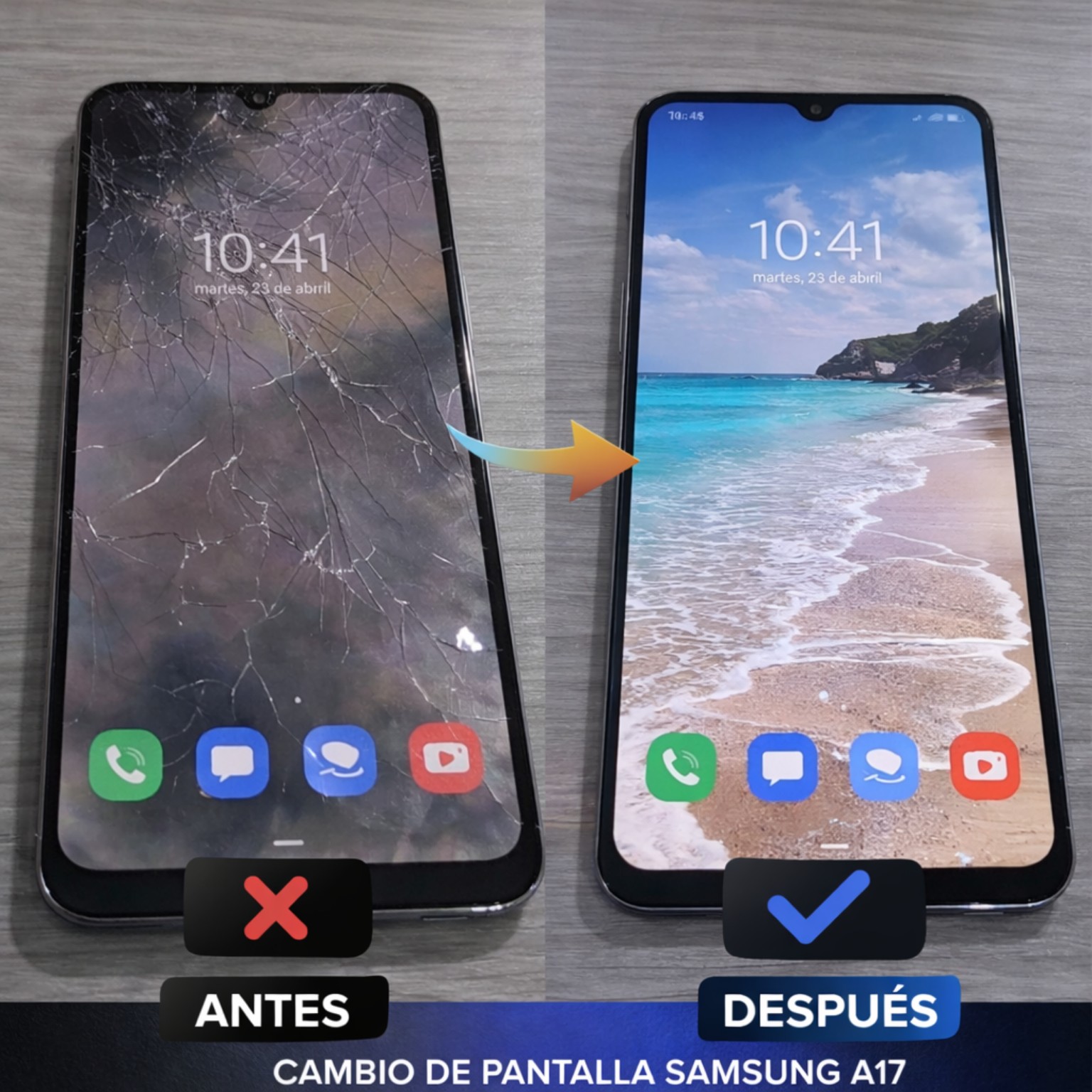 Cambio de pantalla Samsung A17
